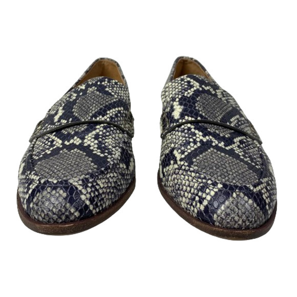 MADEWELL Grey & Black Embossed Snakeskin Alex Loafers - Picture 6 of 12